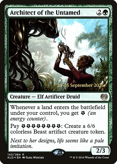 Architect of the Untamed, carta Magic di tipo Creature — Elf Artificer Druid illustrata da Sara Winters