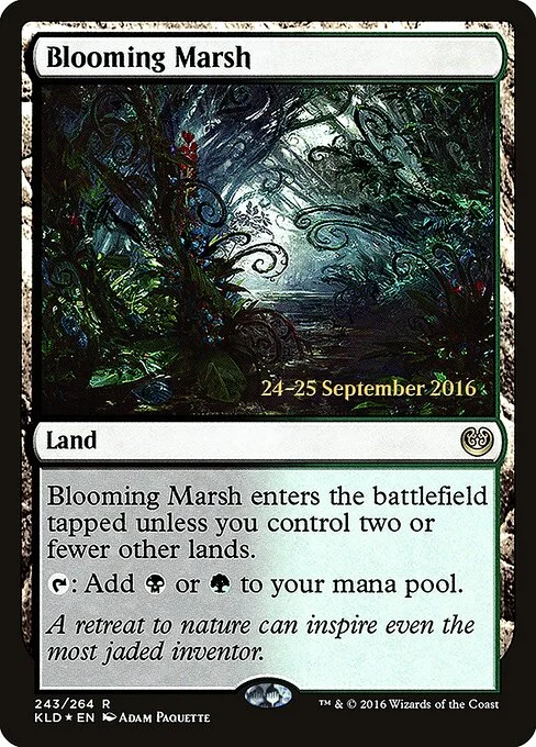 Blooming Marsh, carta Magic di tipo Land illustrata da Adam Paquette