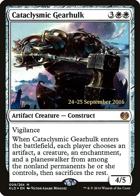 Cataclysmic Gearhulk, carta Magic di tipo Artifact Creature — Construct illustrata da Victor Adame Minguez