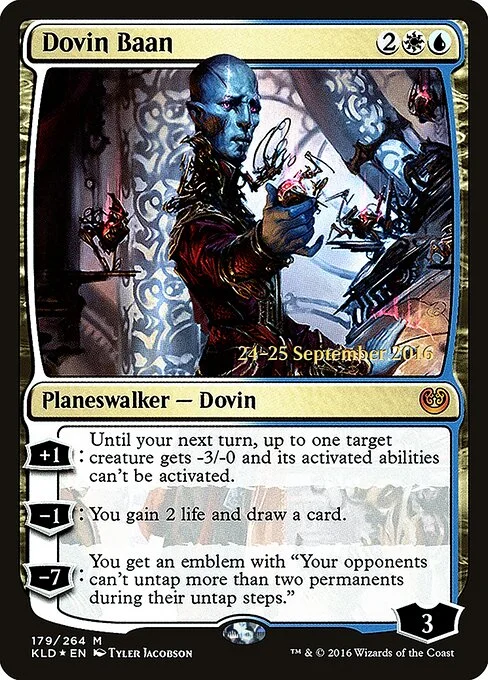 Dovin Baan, carta Magic di tipo Legendary Planeswalker — Dovin illustrata da Tyler Jacobson