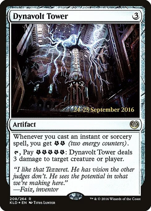 Dynavolt Tower, carta Magic di tipo Artifact illustrata da Titus Lunter
