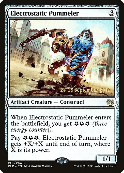 Electrostatic Pummeler, carta Magic di tipo Artifact Creature — Construct illustrata da Slawomir Maniak