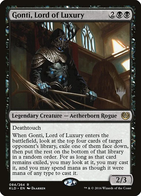 Gonti, Lord of Luxury, carta Magic di tipo Legendary Creature — Aetherborn Rogue illustrata da Daarken