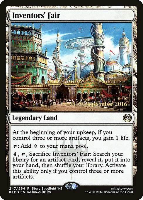 Inventors' Fair, carta Magic di tipo Legendary Land illustrata da Jonas De Ro