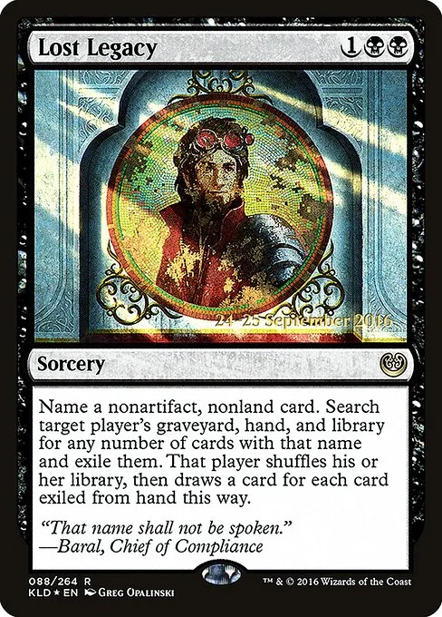 Lost Legacy, carta Magic di tipo Sorcery illustrata da Greg Opalinski