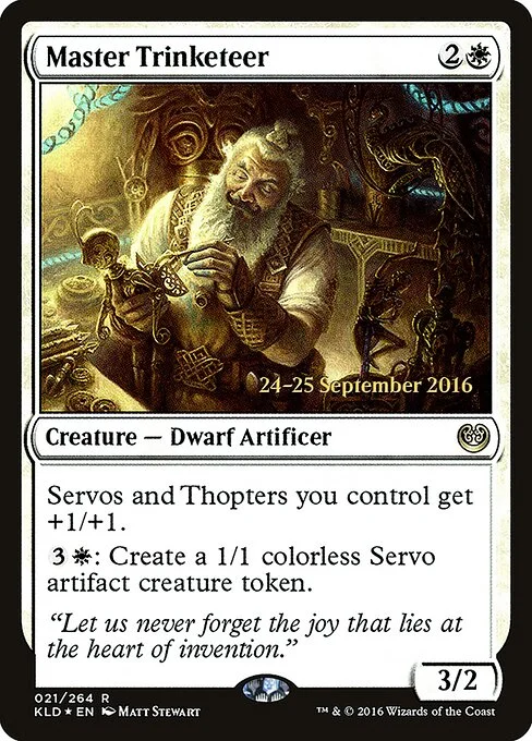 Master Trinketeer, carta Magic di tipo Creature — Dwarf Artificer illustrata da Matt Stewart