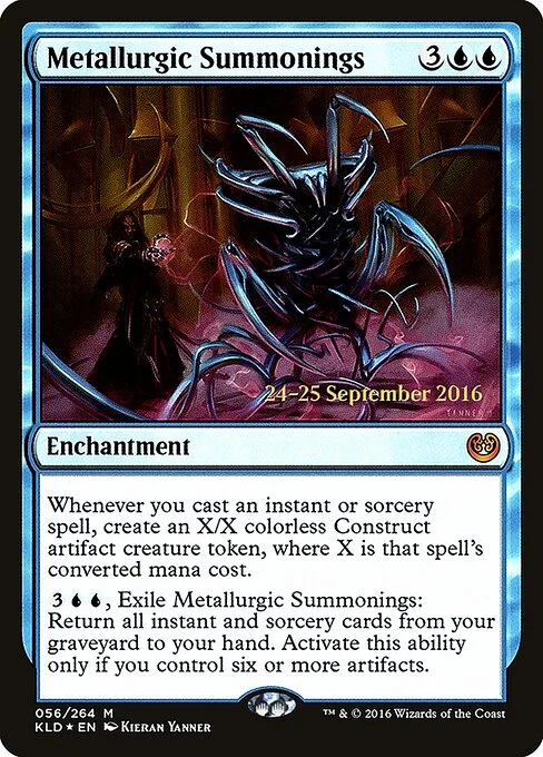 Metallurgic Summonings, carta Magic di tipo Enchantment illustrata da Kieran Yanner