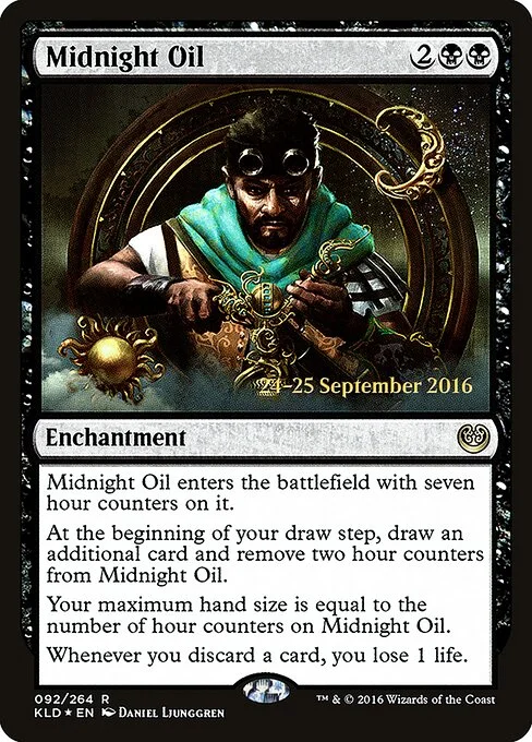 Midnight Oil, carta Magic di tipo Enchantment illustrata da Daniel Ljunggren