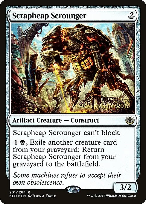 Scrapheap Scrounger, carta Magic di tipo Artifact Creature — Construct illustrata da Jason A. Engle
