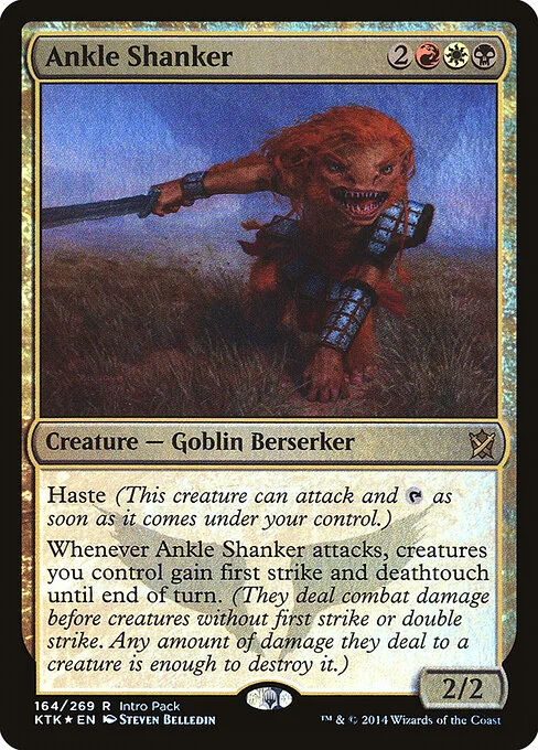 Ankle Shanker, carta Magic di tipo Creature — Goblin Berserker illustrata da Steven Belledin