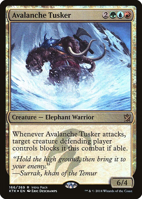 Avalanche Tusker, carta Magic di tipo Creature — Elephant Warrior illustrata da Eric Deschamps