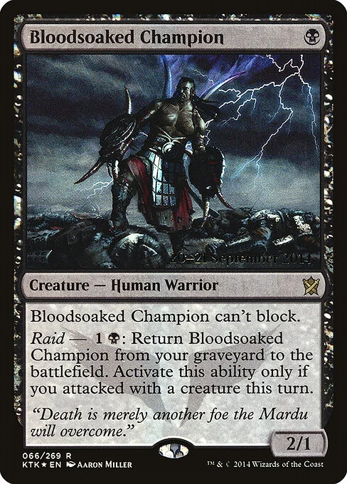 Bloodsoaked Champion, carta Magic di tipo Creature — Human Warrior illustrata da Aaron Miller