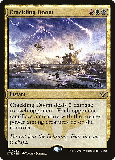 Crackling Doom, carta Magic di tipo Instant illustrata da Yohann Schepacz