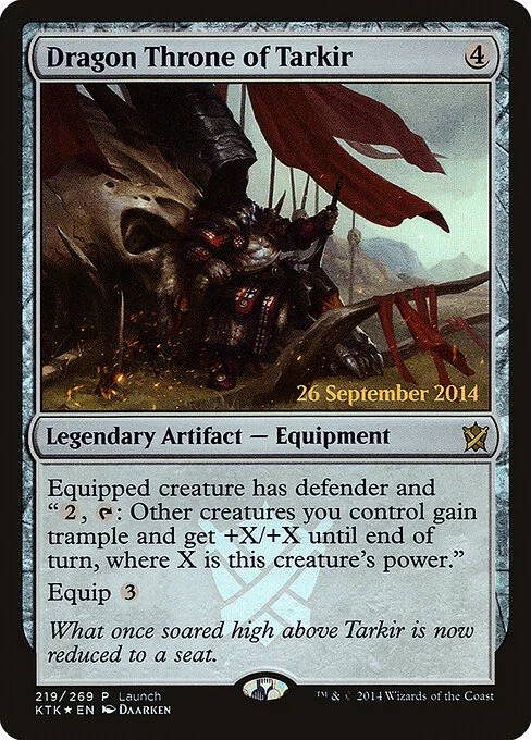 Dragon Throne of Tarkir, carta Magic di tipo Legendary Artifact — Equipment illustrata da Daarken