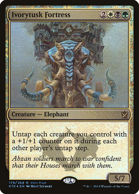 Ivorytusk Fortress, carta Magic di tipo Creature — Elephant illustrata da Matt Stewart