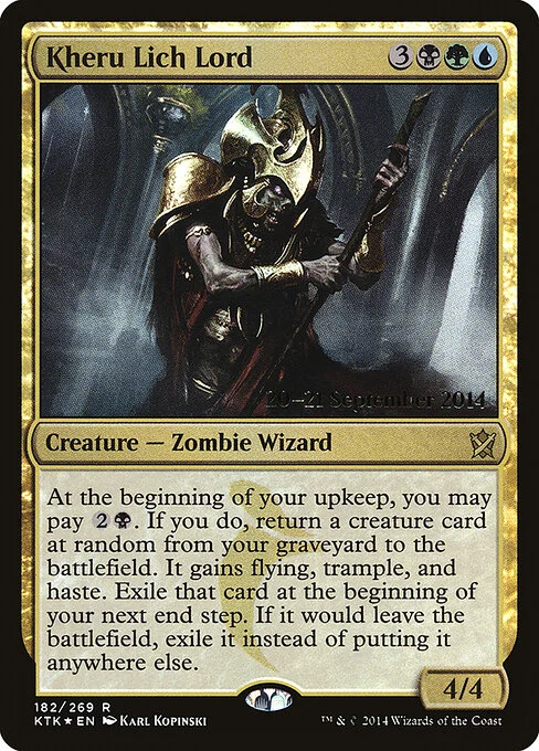 Kheru Lich Lord, carta Magic di tipo Creature — Zombie Wizard illustrata da Karl Kopinski