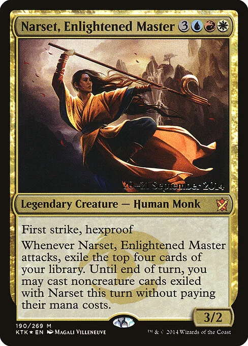 Narset, Enlightened Master, carta Magic di tipo Legendary Creature — Human Monk illustrata da Magali Villeneuve