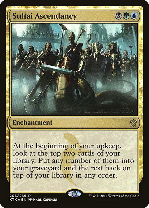Sultai Ascendancy, carta Magic di tipo Enchantment illustrata da Karl Kopinski
