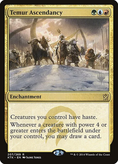 Temur Ascendancy, carta Magic di tipo Enchantment illustrata da Jaime Jones