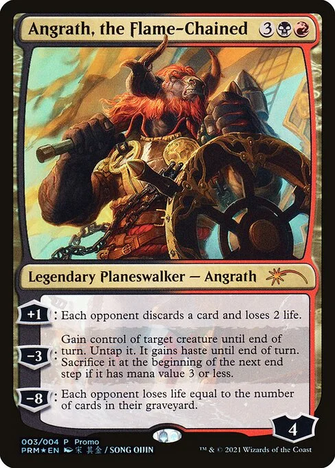 Angrath, the Flame-Chained, carta Magic di tipo Legendary Planeswalker — Angrath illustrata da 宋其金/Song Qijin