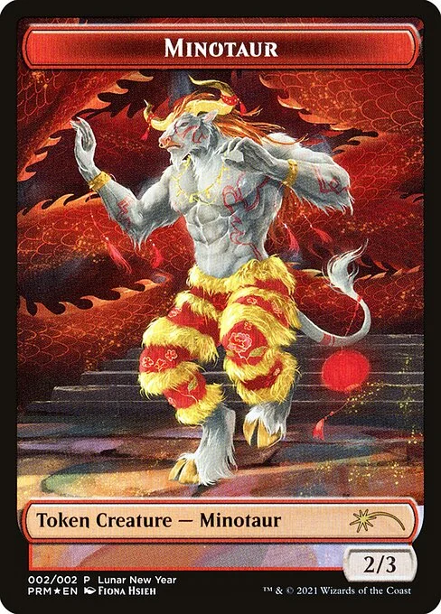 Minotaur, carta Magic di tipo Token Creature — Minotaur illustrata da Fiona Hsieh