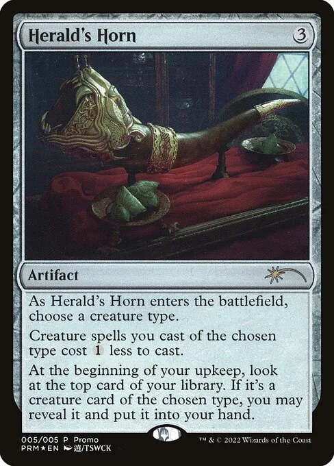 Herald's Horn, carta Magic di tipo Artifact illustrata da TSWCK