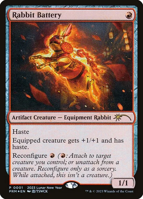 Rabbit Battery, carta Magic di tipo Artifact Creature — Equipment Rabbit illustrata da TSWCK