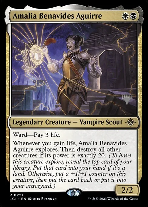 Amalia Benavides Aguirre, carta Magic di tipo Legendary Creature — Vampire Scout illustrata da Alix Branwyn