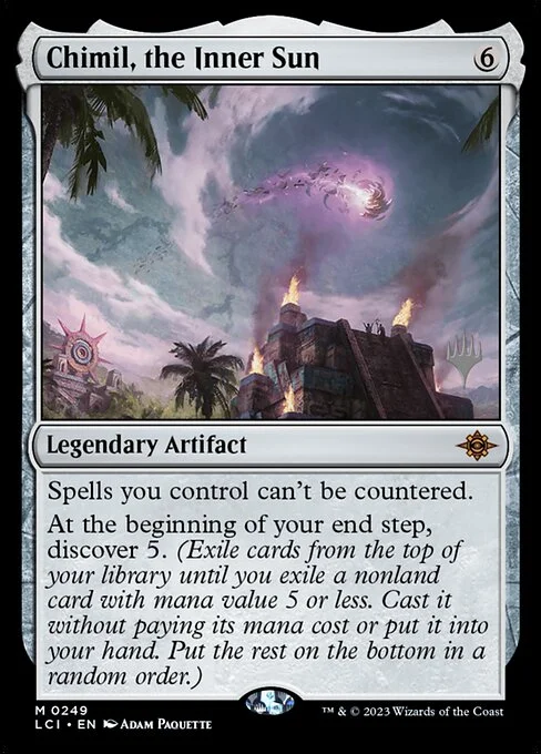 Chimil, the Inner Sun, carta Magic di tipo Legendary Artifact illustrata da Adam Paquette