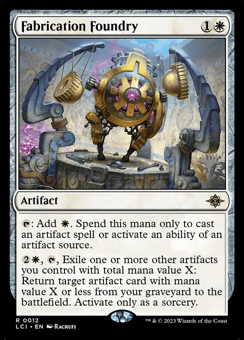 Fabrication Foundry, carta Magic di tipo Artifact illustrata da Racrufi