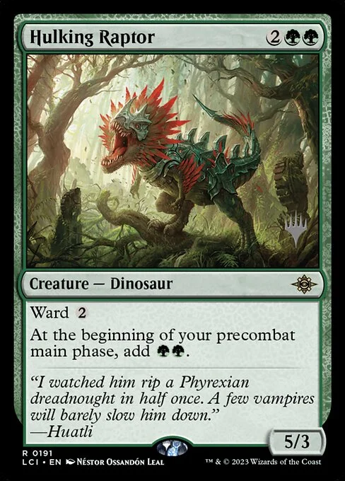 Hulking Raptor, carta Magic di tipo Creature — Dinosaur illustrata da Néstor Ossandón Leal