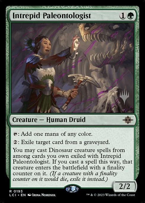 Intrepid Paleontologist, carta Magic di tipo Creature — Human Druid illustrata da Irina Nordsol