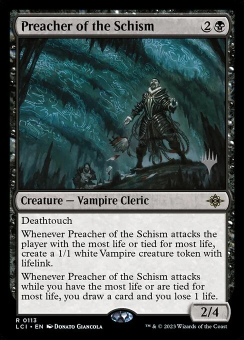 Preacher of the Schism, carta Magic di tipo Creature — Vampire Cleric illustrata da Donato Giancola