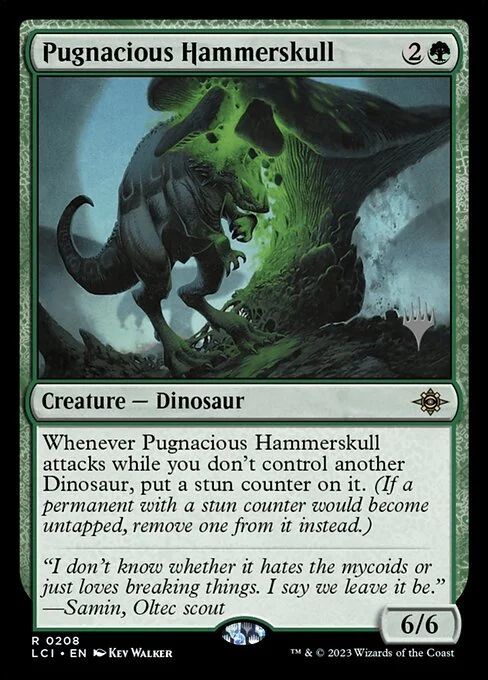 Pugnacious Hammerskull, carta Magic di tipo Creature — Dinosaur illustrata da Kev Walker