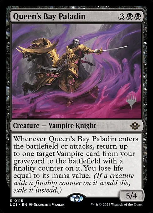 Queen's Bay Paladin, carta Magic di tipo Creature — Vampire Knight illustrata da Slawomir Maniak