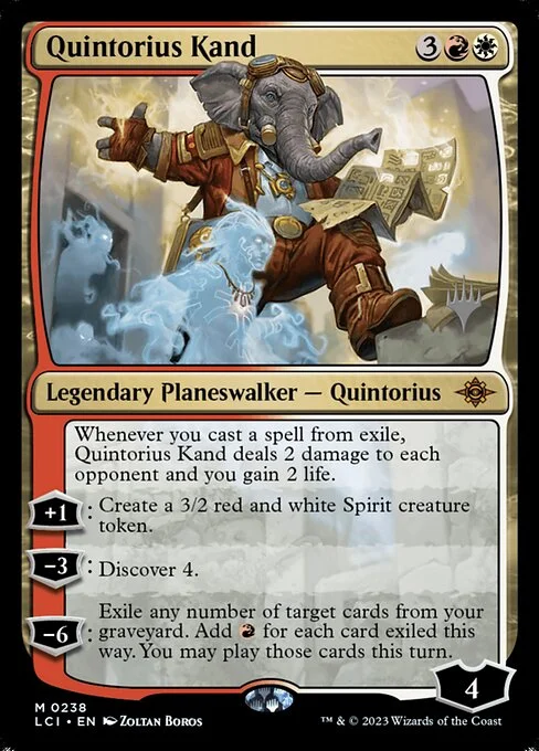 Quintorius Kand, carta Magic di tipo Legendary Planeswalker — Quintorius illustrata da Zoltan Boros