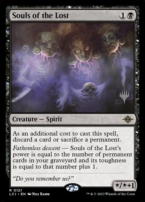 Souls of the Lost, carta Magic di tipo Creature — Spirit illustrata da Nils Hamm