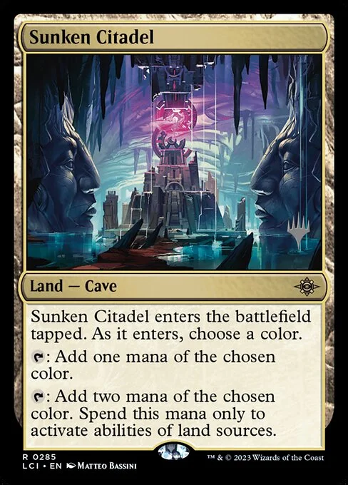 Sunken Citadel, carta Magic di tipo Land — Cave illustrata da Matteo Bassini