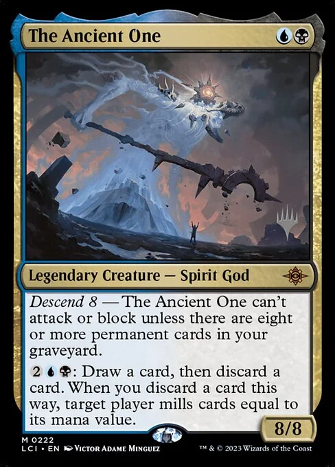 The Ancient One, carta Magic di tipo Legendary Creature — Spirit God illustrata da Victor Adame Minguez