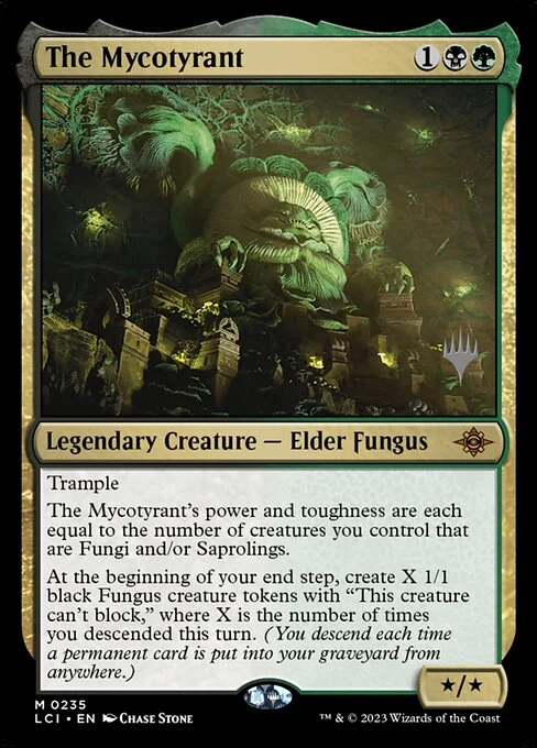 The Mycotyrant, carta Magic di tipo Legendary Creature — Elder Fungus illustrata da Chase Stone