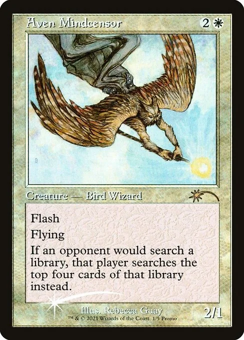 Aven Mindcensor, carta Magic di tipo Creature — Bird Wizard illustrata da Rebecca Guay