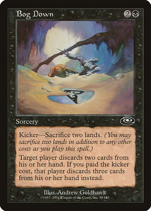 Bog Down, carta Magic di tipo Sorcery illustrata da Andrew Goldhawk