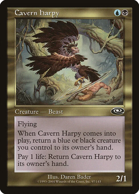 Cavern Harpy, carta Magic di tipo Creature — Harpy Beast illustrata da Daren Bader