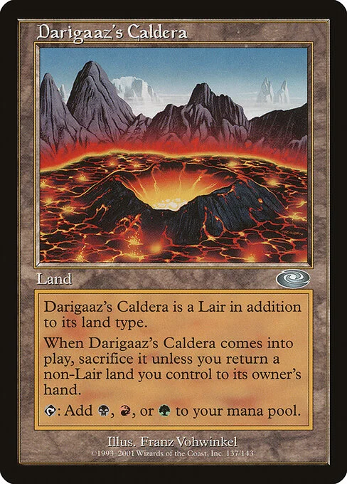 Darigaaz's Caldera, carta Magic di tipo Land — Lair illustrata da Franz Vohwinkel