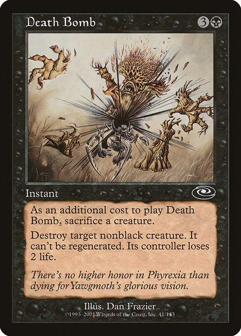 Death Bomb, carta Magic di tipo Instant illustrata da Dan Frazier