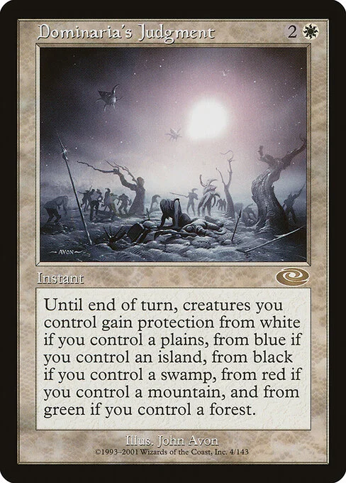 Dominaria's Judgment, carta Magic di tipo Instant illustrata da John Avon