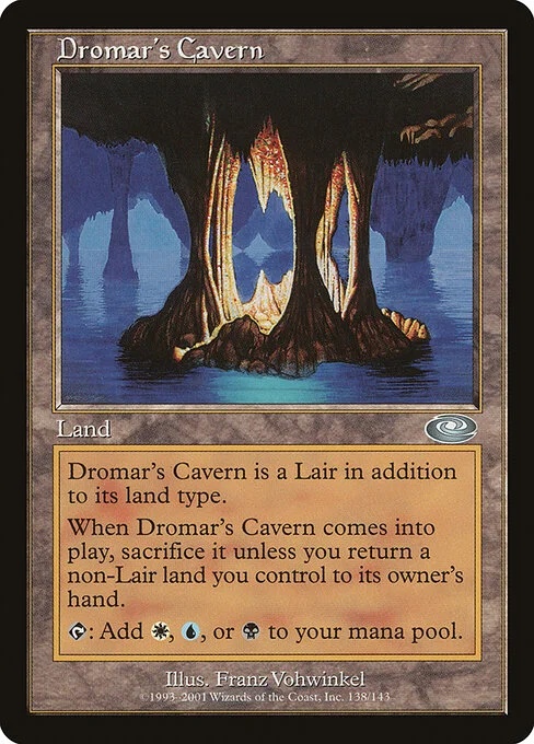 Dromar's Cavern, carta Magic di tipo Land — Lair illustrata da Franz Vohwinkel