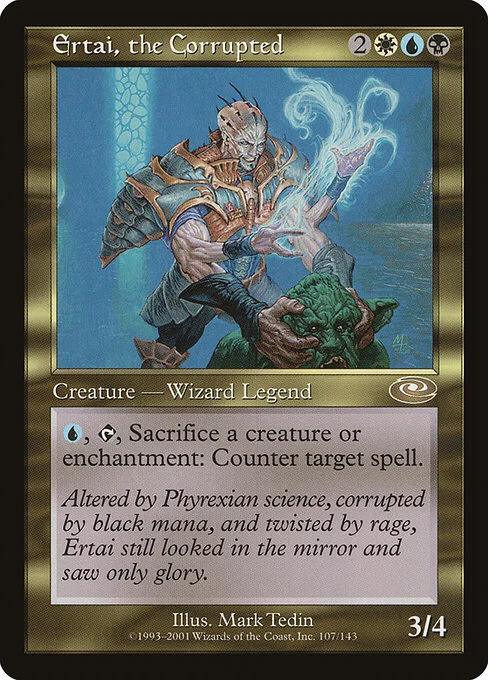 Ertai, the Corrupted, carta Magic di tipo Legendary Creature — Phyrexian Human Wizard illustrata da Mark Tedin