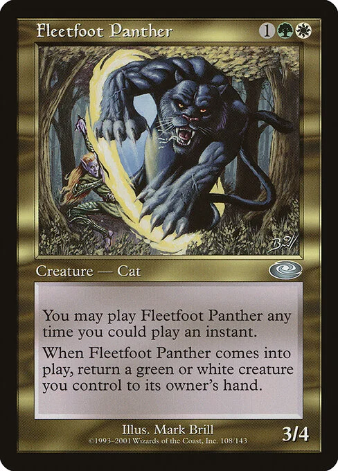 Fleetfoot Panther, carta Magic di tipo Creature — Cat illustrata da Mark Brill