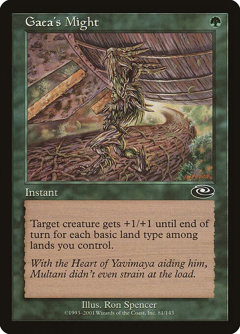 Gaea's Might, carta Magic di tipo Instant illustrata da Ron Spencer